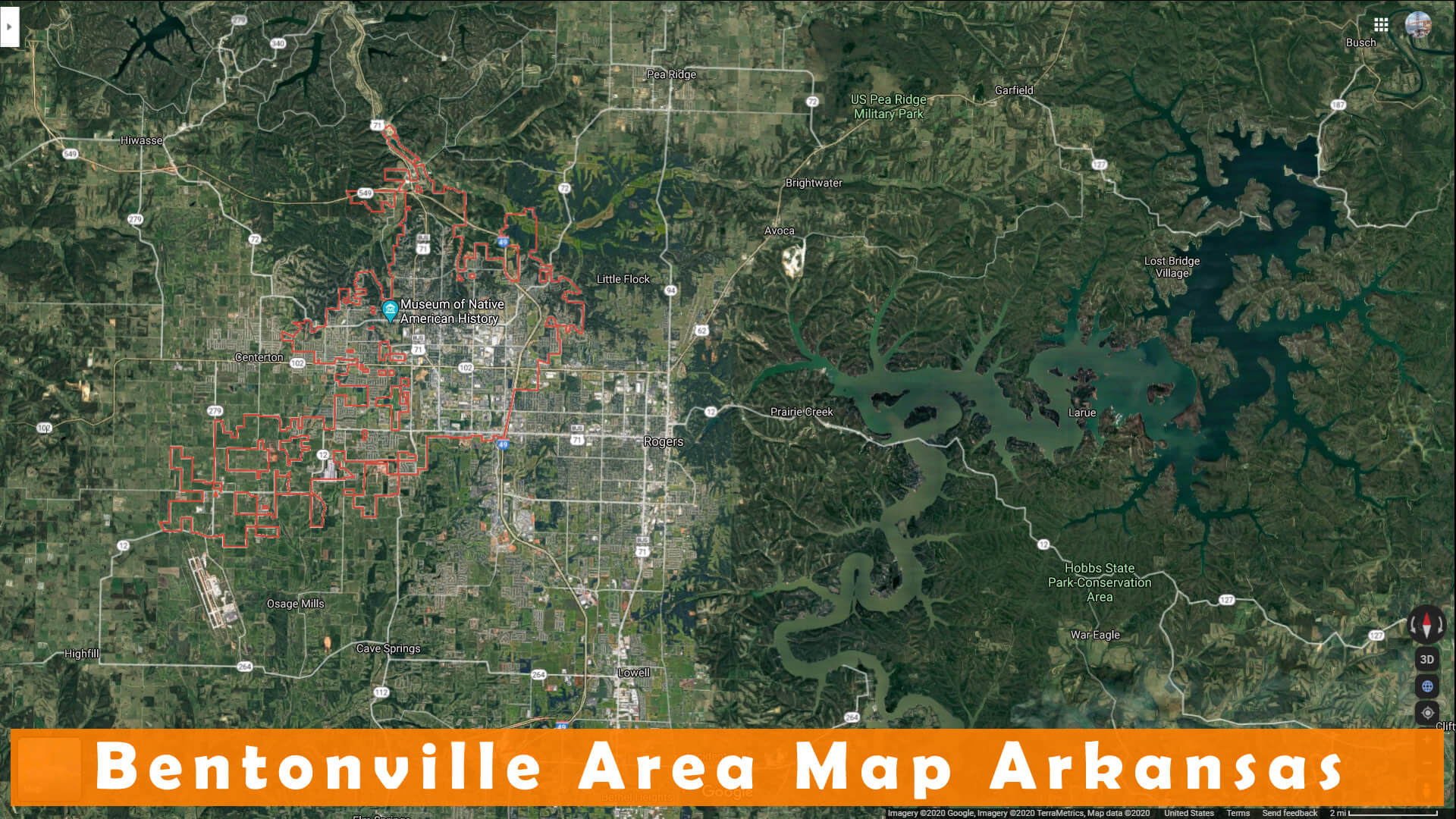 Bentonville Zone Carte Arkansas